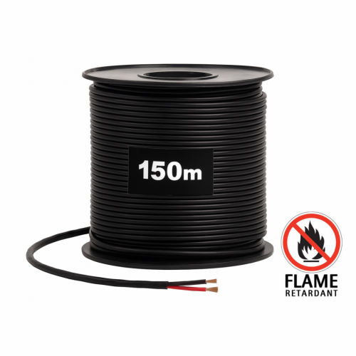 Supra Skyflex 2x1.6 FRHF høyttalerkabel svart, 150 meters spole i gruppen Installasjonslyd / Installasjonskabler hos Ljudfokus (SETSKYFLEX2X16B)