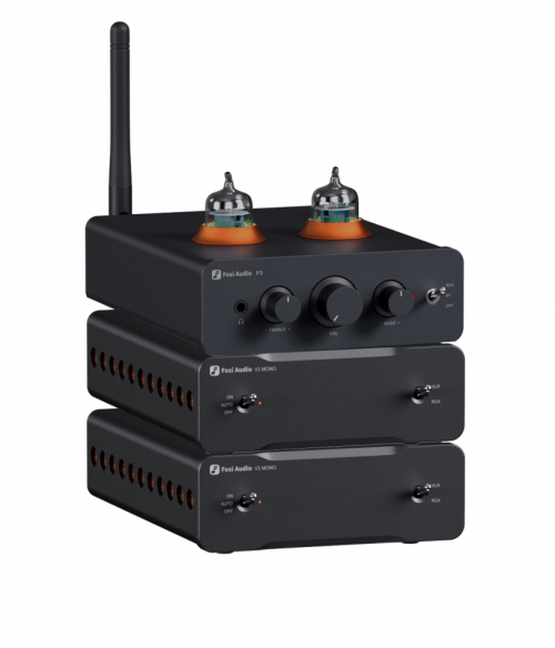 Fosi Audio P3 forforsterker med doble V3 Mono, kompakt stereokombo i gruppen Pakker / Elektronikkpakker - stereo hos Ljudfokus (SETV3MONOPKT1)