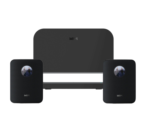 WiiM Sound streaminghøyttaler svart 2-pack med WiM Sub Pro i gruppen Multiroom / Høyttalersystemer hos Ljudfokus (SETWIIMSOUNDPKT1)