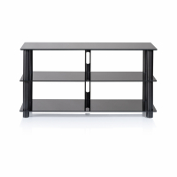 Norstone Epur 3, TV-mediabenk med svart ramme og svart glass