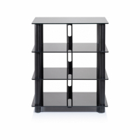 Norstone Epur 4, Hifi-rack med svart ramme og svart glass