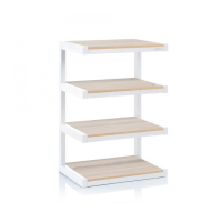 Norstone Esse Hifi, hvit ramme med hyller i eik