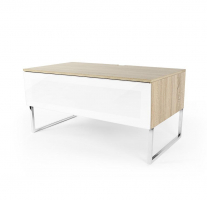 Norstone Khalm 100 mediebenk, eik med hvit front