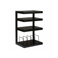 Norstone Esse Hifi Vinyl, matt svart med svarte hyller & vinylfack