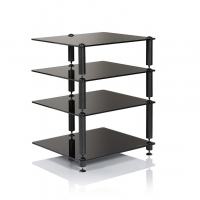 Norstone Bergen 2, Hifi-rack matt svart med svarte hylleplan