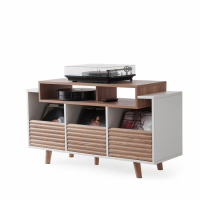 NorStone Oslo Vinyl 1200 mediabenk for platespiller & elektronikk, lys eik/hvit