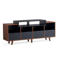 NorStone Oslo Vinyl 1600 mediabenk for platespiller & elektronikk, valnøtt/svart