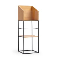 NorStone Vinyl LP Stand oppbevaring av vinylplater, bambus/svart