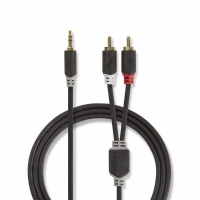 Nedis CAB-W22200 3.5mm - 2xRCA lydkabel for stereo, 2 meter
