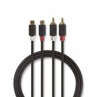 Nedis forlengelseskabel stereo, hann-hunn