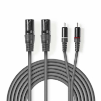 Nedis XLR-lydkabel for stereo, XLR hann - RCA hann