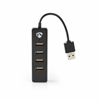 Nedis 4-ports USB 2.0-hub, 1x USB-A hann -> 4x USB-A hunn
