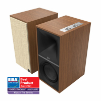 Klipsch The Sevens aktive høyttalere med gratis WiiM Mini, HDMI ARC, Bluetooth & RIAA, valnøtt