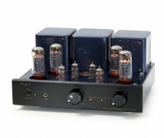 Cayin CS-55A rørforsterker med EL34 og RIAA-trinn, svart