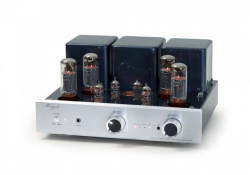 Cayin CS-55A rørforsterker med EL34 og RIAA-trinn, sølv