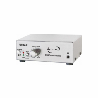 Dynavox UPR 2.0 RIAA-trinn med USB & hodetelefonforsterker for platespiller, sølv