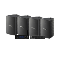 System One A50BT med SC4B & 2 par Yamaha NS-AW194 svarte utendørshøyttalere
