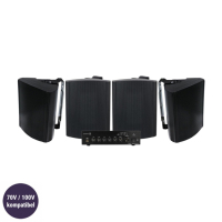 Dayton Audio DA40T med 4st Visaton WB16 Svarte, kommersielt 100V-system