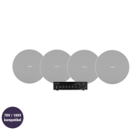Dayton Audio DA40T med 4st Fonestar Sky-8T, kommersielt 100V-system