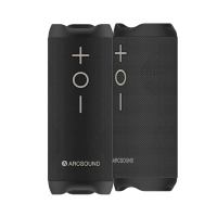 Arcsound EDGE bærbar Bluetooth-høyttaler med IPX6-klassifisering, svart 2-PACK