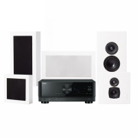 Yamaha RX-V4A & DLS Flatbox Midi hjemmekinopakke 5.0 Hvit