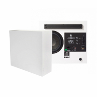 DLS Flatsub Midi veggmonterbar aktiv subwoofer, matt hvit 2-PAKKE