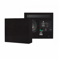 DLS Flatsub Midi veggmonterbar aktiv subwoofer, matt svart 2-PAKKE