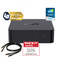 WiiM PRO Plus nettverksstreamer med Real Cable RCA-lydkabel 0.75 meter