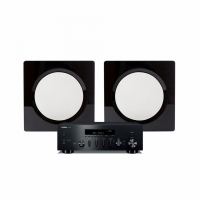 Yamaha R-N600A & DLS Flatbox D-One stereopakke vegghøyttalere