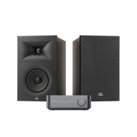 WiiM Amp Pro & JBL Stage 250B Espresso Stereosystem med streaming
