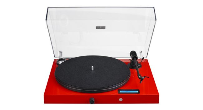 Pro-Ject Jukebox E1 vinylspiller med stereoforsterker og Bluetooth, rød