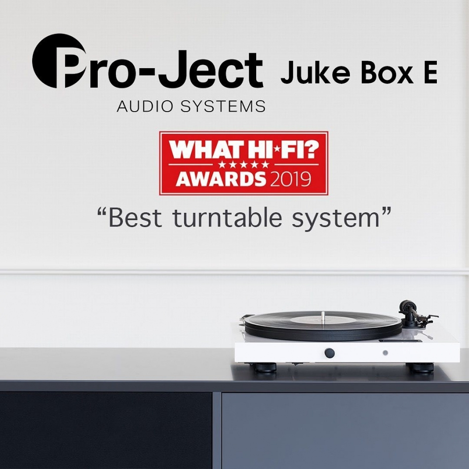 Pro-Ject Jukebox E1 vinylspiller med stereoforsterker og Bluetooth, hvit