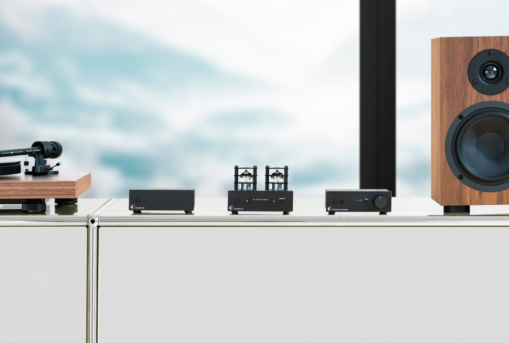 Pro-Ject Tube Box S2 rørbestykket RIAA-trinn for platespiller, svart