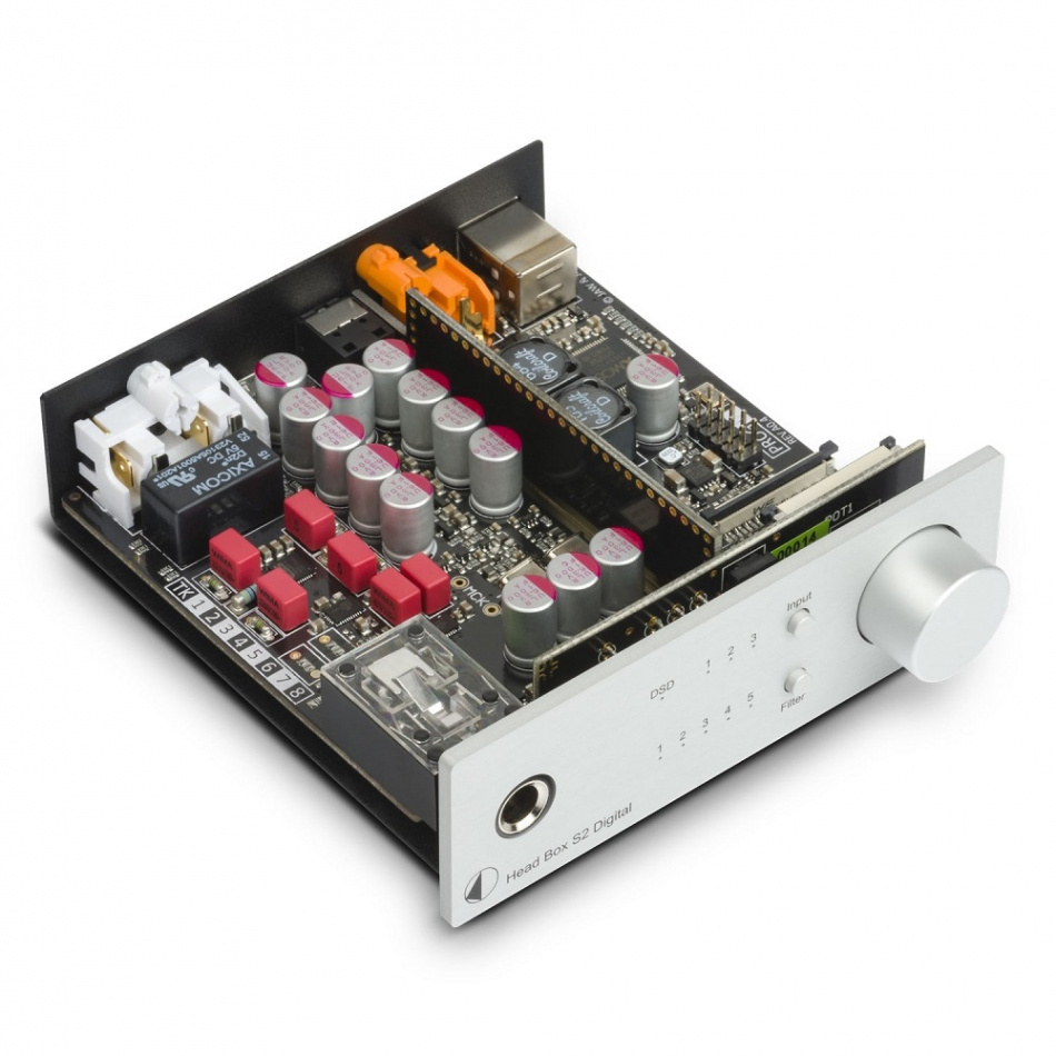 Pro-Ject Head Box S2 Digital hodetelefonforsterker med DAC & forforsterkerutgang, sølv