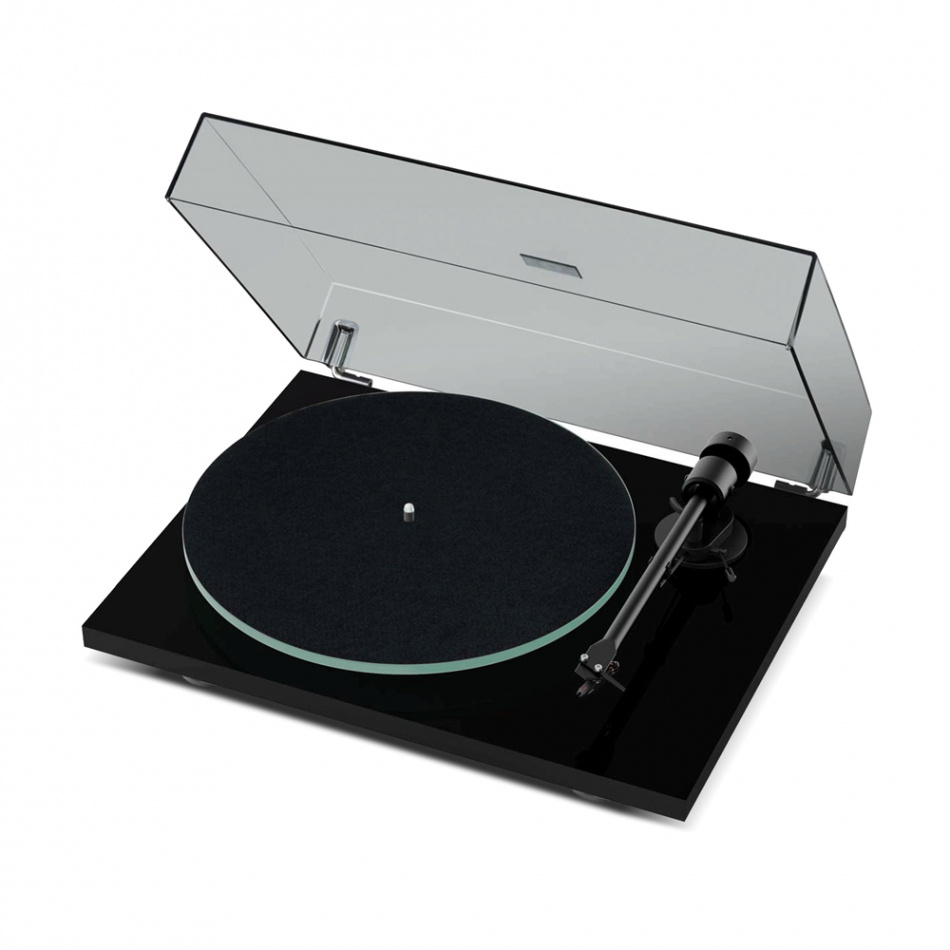 Pro-Ject T1 EVO Bluetooth platespiller med Ortofon OM10-pickup, pianoblått