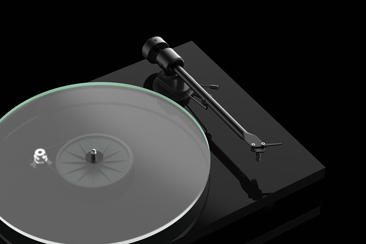 Pro-Ject T1 EVO Phono platespiller med Ortofon OM10-pickup, pianoblått