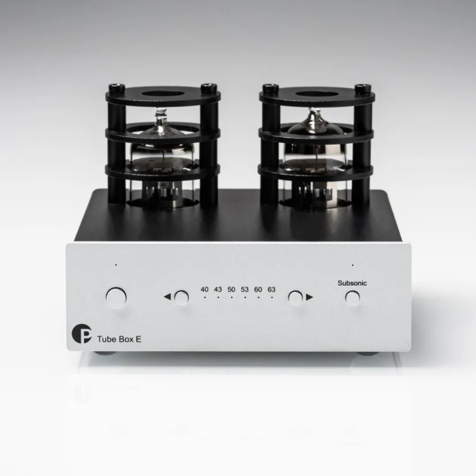 Pro-Ject Tube Box E RIAA-trinn med ECC83-rør, sølv