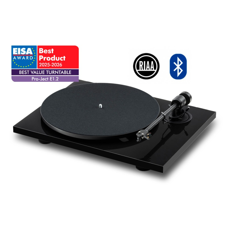 Pro-Ject E1.2 BT platespiller med forhåndsmontert Pick It MM E-pickup, pianobrun