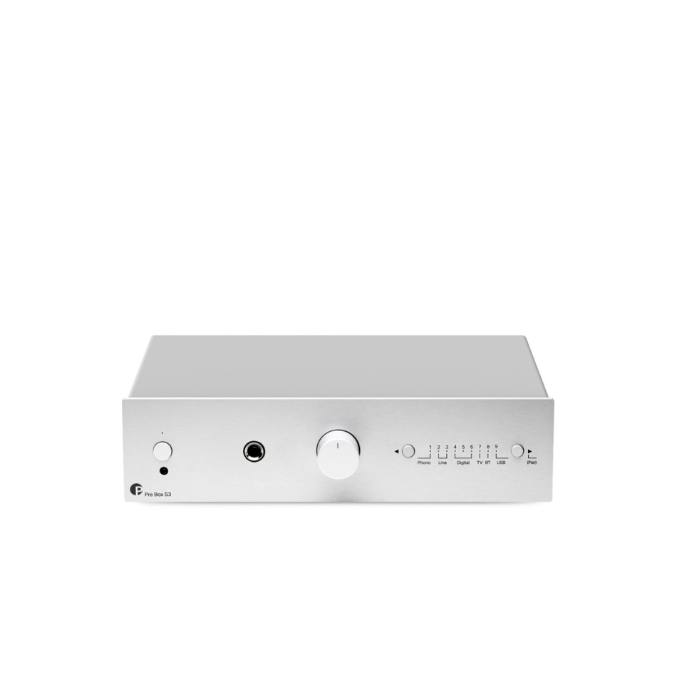 Pro-Ject Pre Box S3 kompakt forforsterker med Bluetooth & DAC, sølv