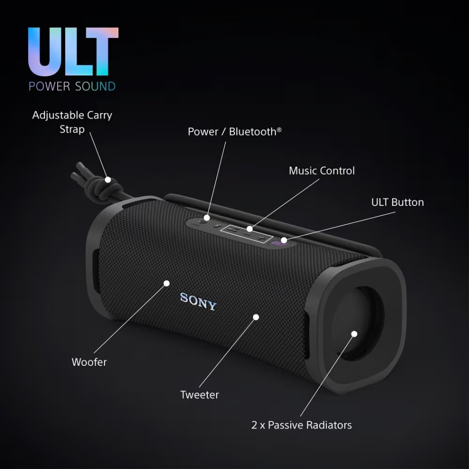 Sony ULT Field 1 bærbar Bluetooth-høyttaler, svart