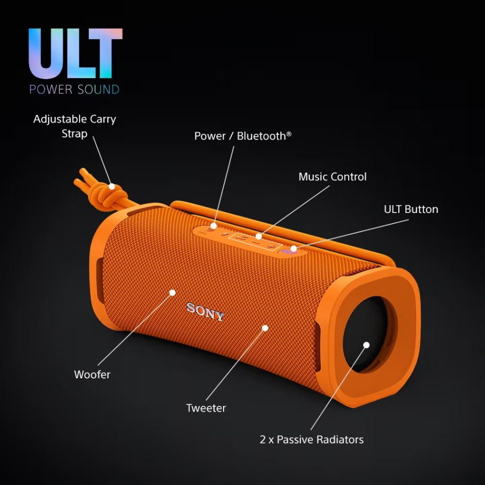 Sony ULT Field 1 bærbar Bluetooth-høyttaler, orange