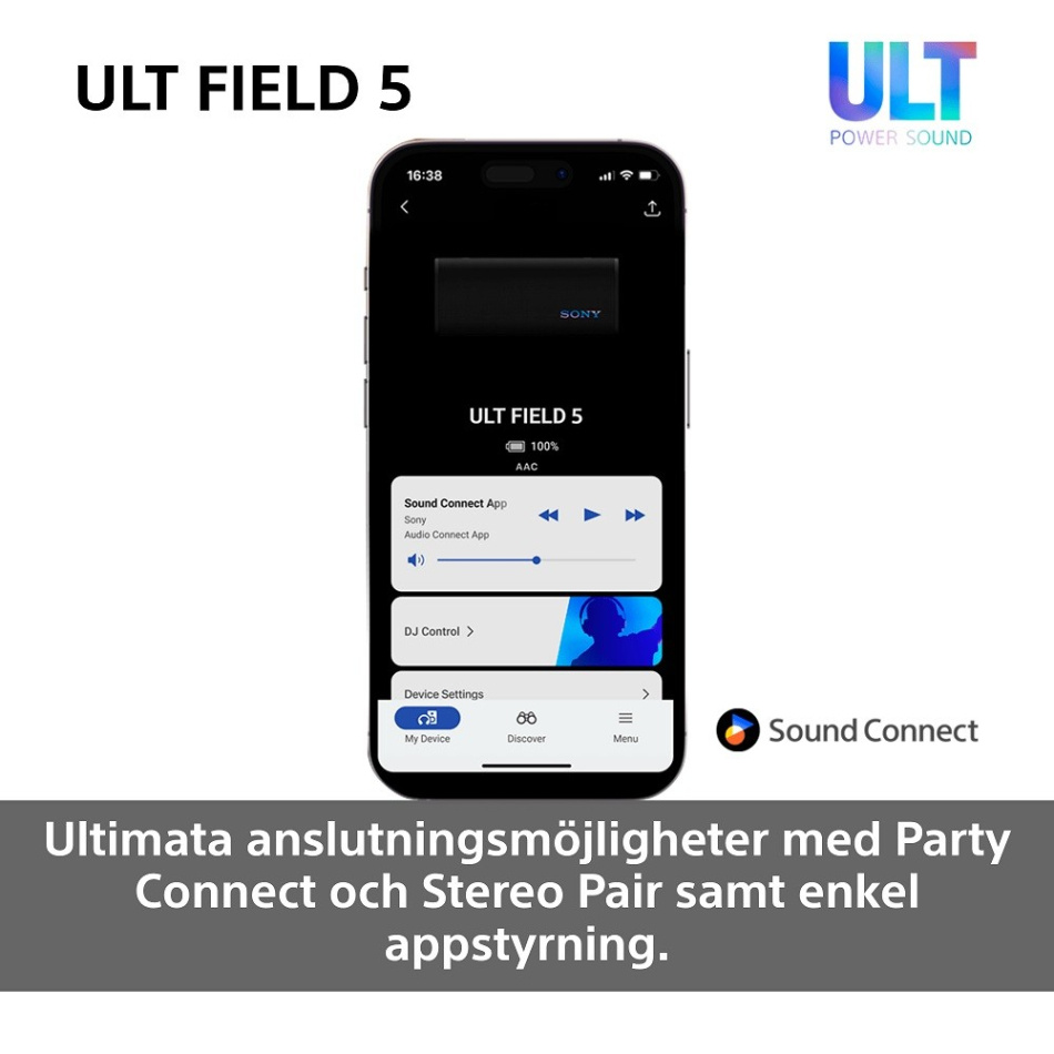 Sony ULT FIELD 5 bærbar Bluetooth-høyttaler, hvit