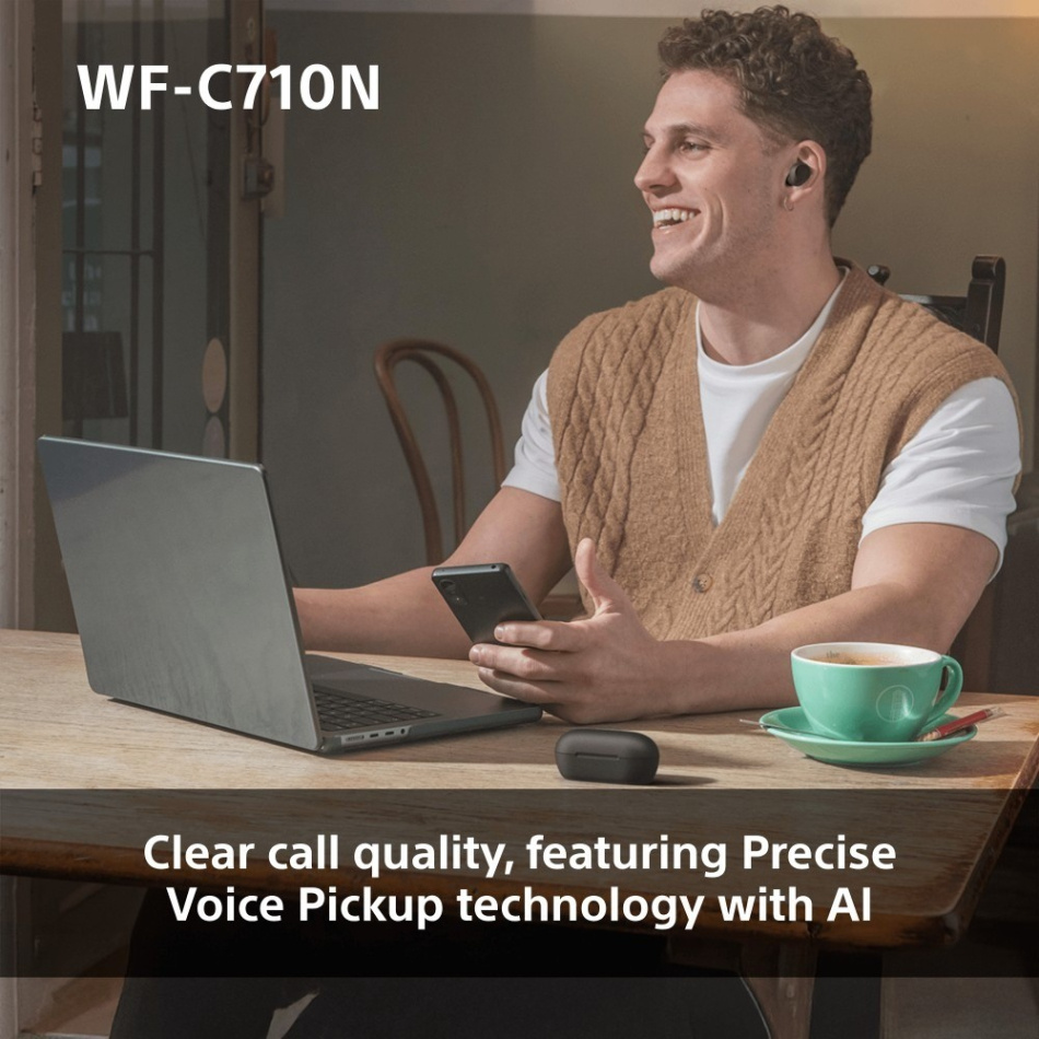 Sony WF-C710N True Wireless in-ear ørepropper med støydemping, glassblå
