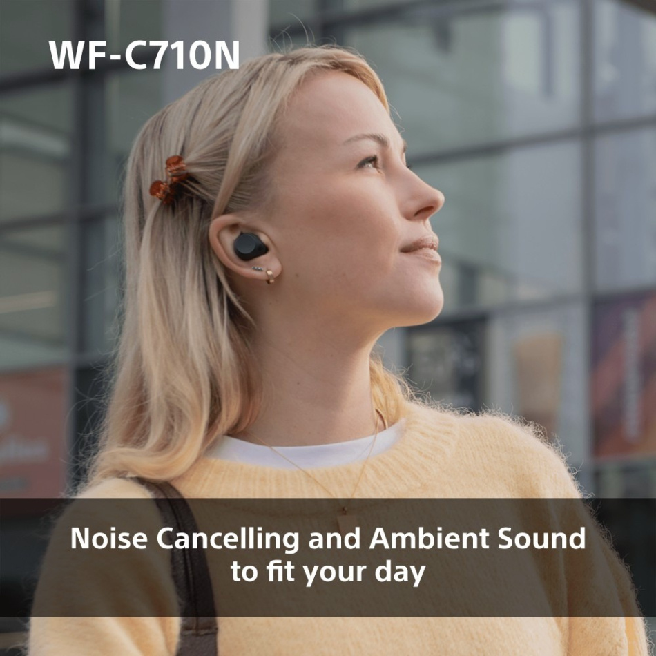 Sony WF-C710N True Wireless in-ear ørepropper med støydemping, glassblå