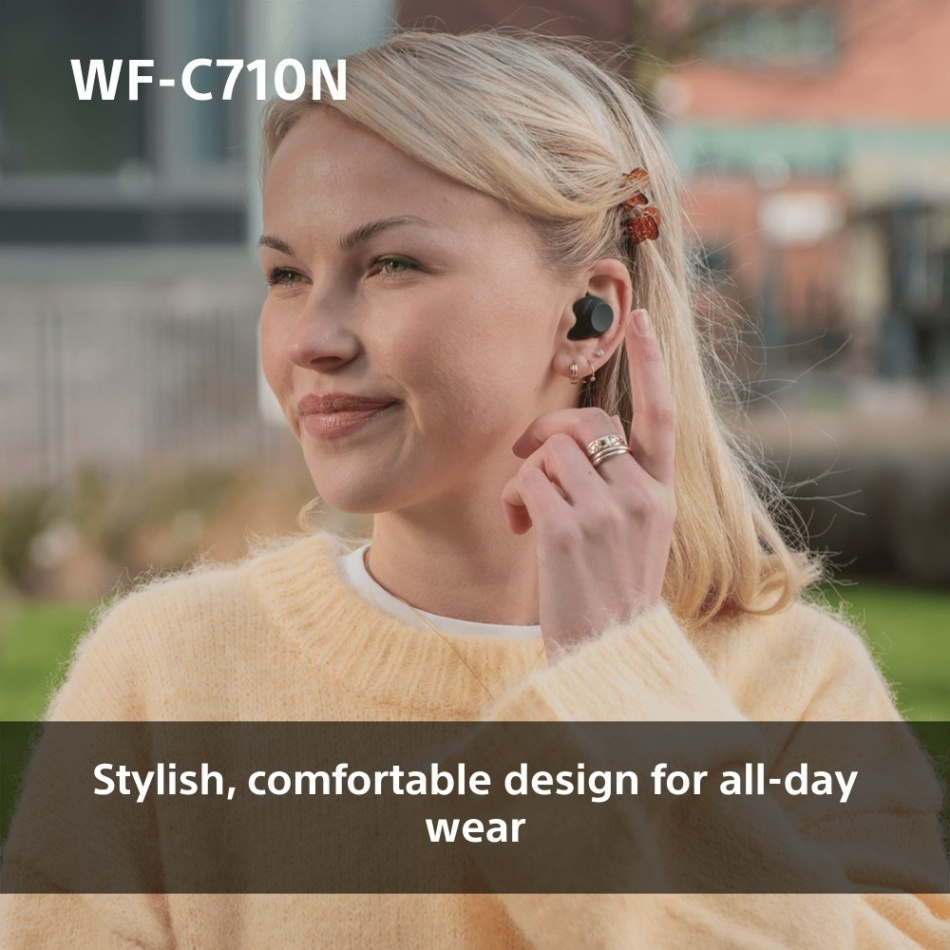 Sony WF-C710N True Wireless in-ear ørepropper med støydemping, svarte