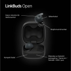 Sony LinkBuds Open True Wireless IPX4 in-ear hodetelefon med Bluetooth, svart Sony LinkBuds Open True Wireless IPX4 in-ear hodetelefon med Bluetooth, svart