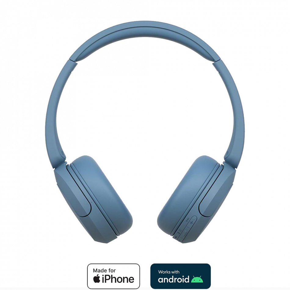 Sony WH-CH520 trådløse on-ear hodetelefoner med Bluetooth, blå