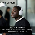 Sony WH-CH730N trådløse over-ear-hodetelefoner med støydemping, beige Sony WH-CH730N trådløse over-ear-hodetelefoner med støydemping, beige