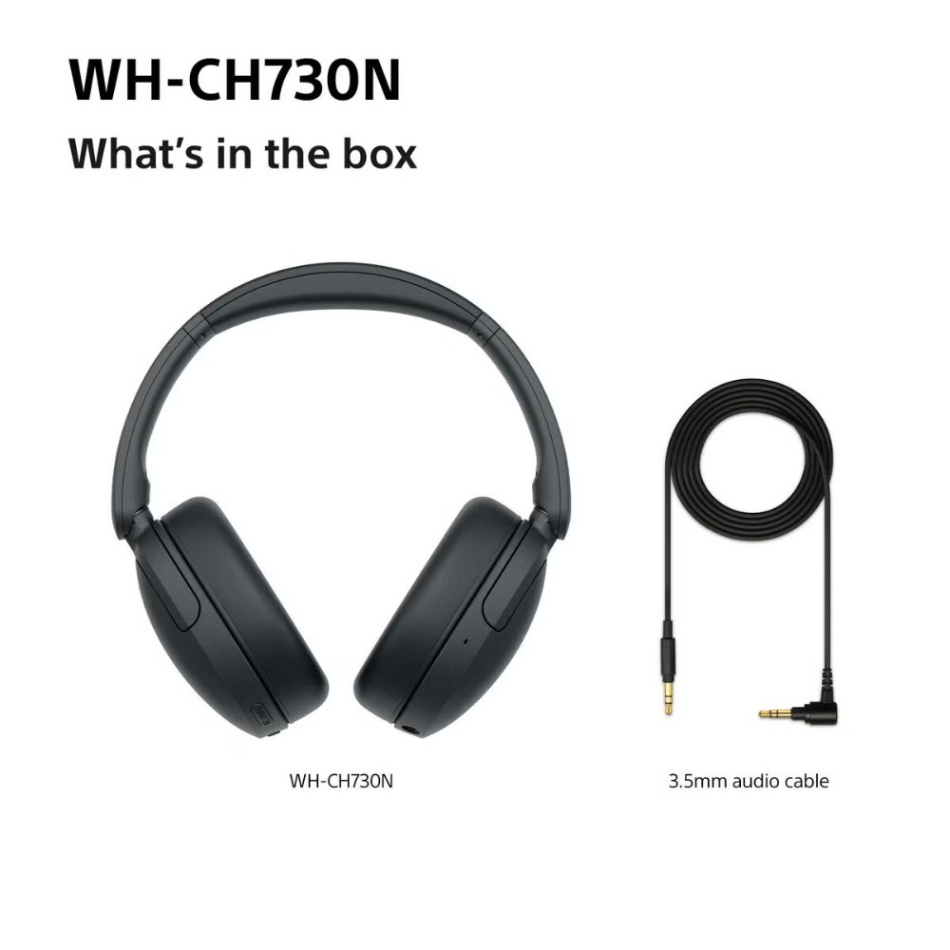 Sony WH-CH730N trådløse over ear-hodetelefoner med støyreduksjon, svart