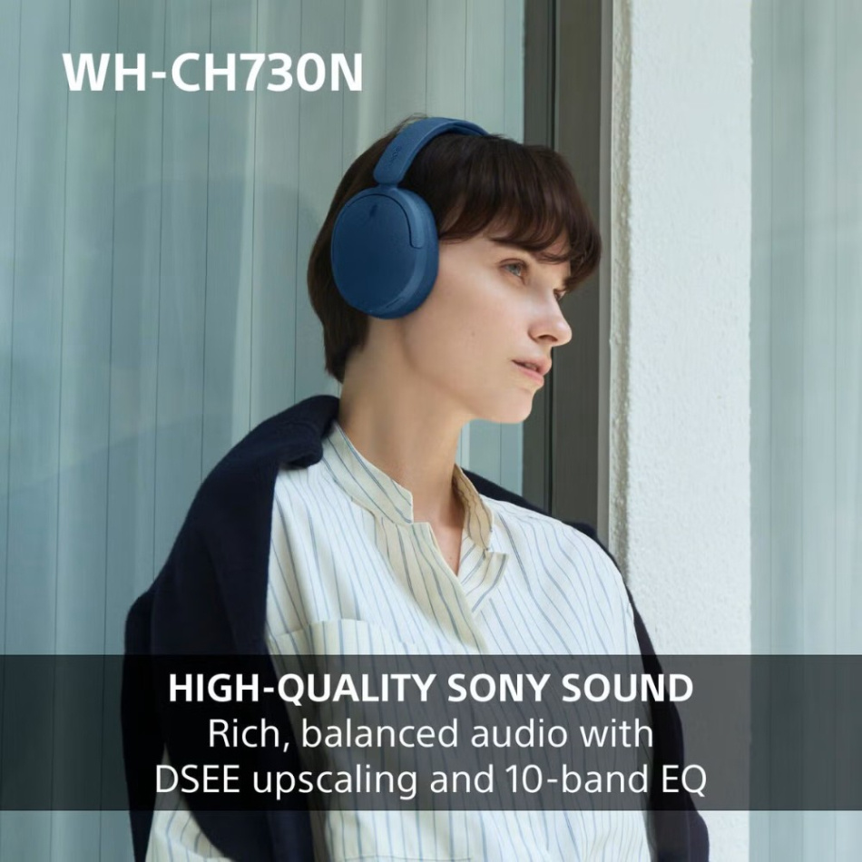 Sony WH-CH730N trådløse over ear-hodetelefoner med støyreduksjon, rosa